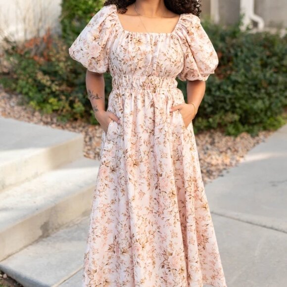 Lena Layne Misty Pink Floral Dress - Picture 1 of 1